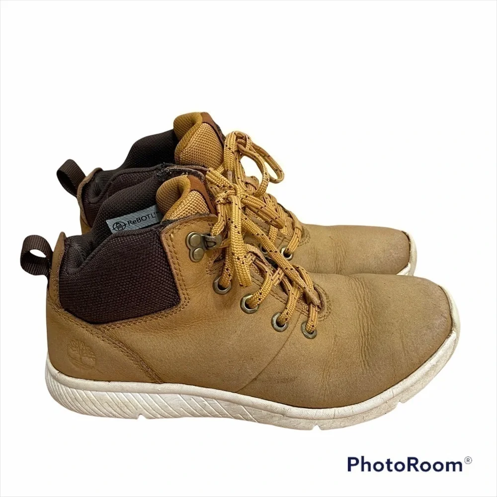 Timberland Sneaker Boots Tan Sz 3 Leather Kids